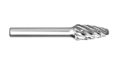 Carbide rotary file for cast iron processing
