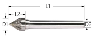 GENERAL CARBIDE ROTARY FILE<br>SHAPE: <em>SJ</em>