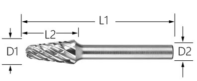 CARBIDE BURR FOR CAST IRON <br>SHAPE: <em>SL</em>